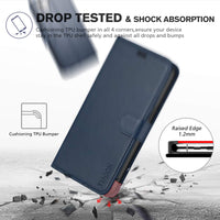 iPhone 12 Mini 5G, RFID Blocking Card Slot Stand [Shockproof TPU Interior Protect Case], PU Leather Magnetic Flip Folio Cover Compatible with iPhone 12 Mini 5.4 - inch, Black - 7DAY'S