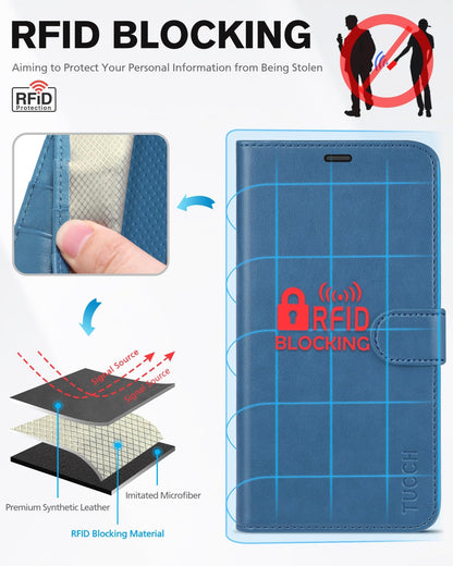 iPhone 12 Mini 5G, RFID Blocking Card Slot Stand [Shockproof TPU Interior Protect Case], PU Leather Magnetic Flip Folio Cover Compatible with iPhone 12 Mini 5.4 - inch, Black - 7DAY'S