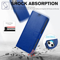 iPhone 13 6.1 - inch 5G, [RFID Blocking] Card Slots Holder Stand [Shockproof TPU Interior Case] PU Leather Magnetic Protective Flip Cover Compatible with iPhone 13, Plum Purple - 7DAY'S