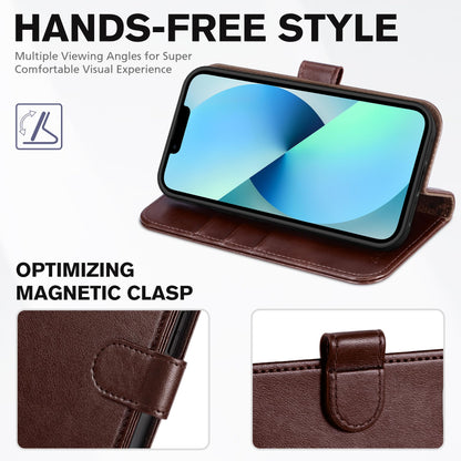 iPhone 13 6.1 - inch 5G, [RFID Blocking] Card Slots Holder Stand [Shockproof TPU Interior Case] PU Leather Magnetic Protective Flip Cover Compatible with iPhone 13, Plum Purple - 7DAY'S