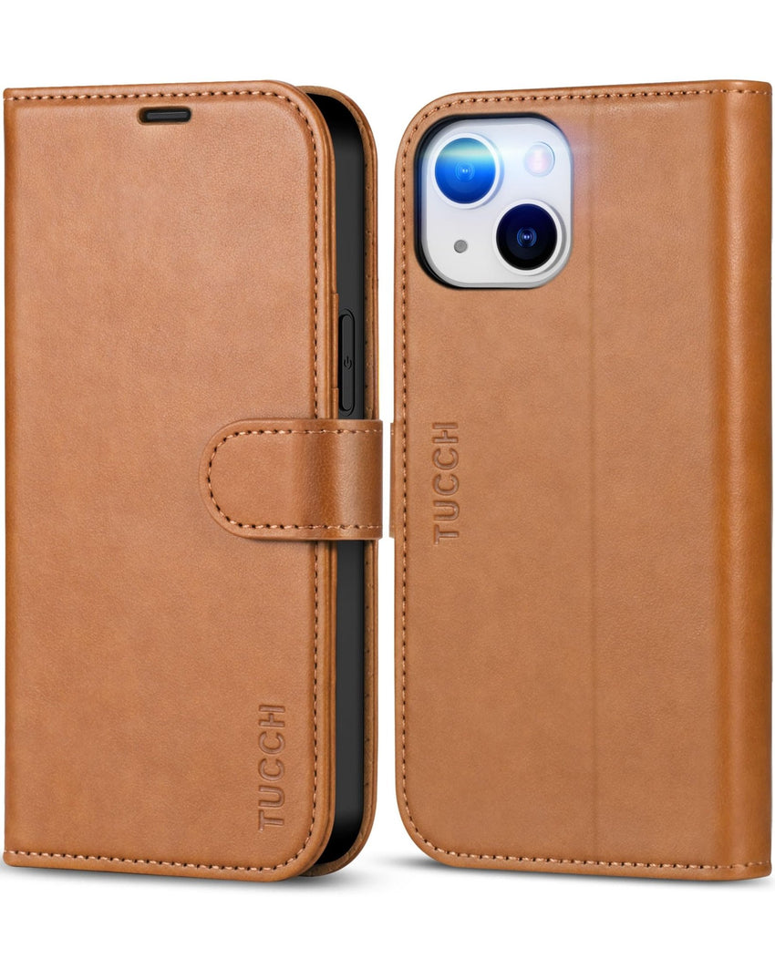iPhone 13 6.1 - inch 5G, [RFID Blocking] Card Slots Holder Stand [Shockproof TPU Interior Case] PU Leather Magnetic Protective Flip Cover Compatible with iPhone 13, Plum Purple - 7DAY'S