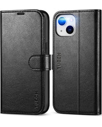 iPhone 13 6.1 - inch 5G, [RFID Blocking] Card Slots Holder Stand [Shockproof TPU Interior Case] PU Leather Magnetic Protective Flip Cover Compatible with iPhone 13, Plum Purple - 7DAY'S