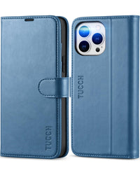 iPhone 13 Pro Max, RFID Blocking, 4 Card Slots, Stand Shockproof TPU Interior Shell, PU Leather Magnetic Flip Cover, Black - 7DAY'S