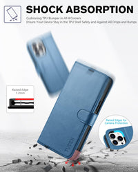 iPhone 13 Pro Max, RFID Blocking, 4 Card Slots, Stand Shockproof TPU Interior Shell, PU Leather Magnetic Flip Cover, Black - 7DAY'S