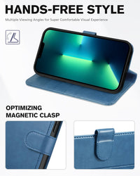 iPhone 13 Pro Max, RFID Blocking, 4 Card Slots, Stand Shockproof TPU Interior Shell, PU Leather Magnetic Flip Cover, Black - 7DAY'S