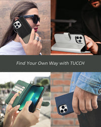 iPhone 13 Pro Max, RFID Blocking, 4 Card Slots, Stand Shockproof TPU Interior Shell, PU Leather Magnetic Flip Cover, Black - 7DAY'S