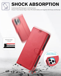 iPhone 13 Pro Max, RFID Blocking, 4 Card Slots, Stand Shockproof TPU Interior Shell, PU Leather Magnetic Flip Cover, Black - 7DAY'S