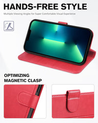 iPhone 13 Pro Max, RFID Blocking, 4 Card Slots, Stand Shockproof TPU Interior Shell, PU Leather Magnetic Flip Cover, Black - 7DAY'S