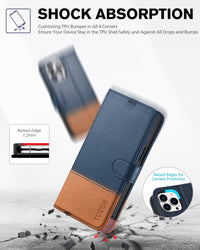 iPhone 13 Pro Max, RFID Blocking, 4 Card Slots, Stand Shockproof TPU Interior Shell, PU Leather Magnetic Flip Cover, Black - 7DAY'S