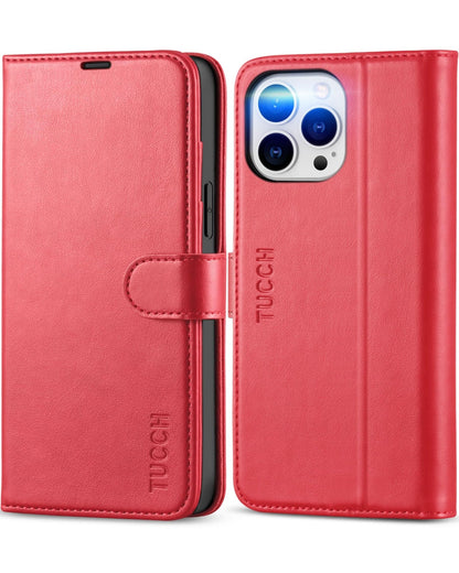 iPhone 13 Pro Max, RFID Blocking, 4 Card Slots, Stand Shockproof TPU Interior Shell, PU Leather Magnetic Flip Cover, Black - 7DAY'S