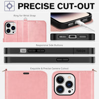 iPhone 14 Pro 5G, [RFID Blocking] 4 Card Holder Stand [Shockproof TPU Interior Case] PU Leather Magnetic Protective Flip Cover Compatible with iPhone 14 Pro 6.1" 2022, Black - 7DAY'S