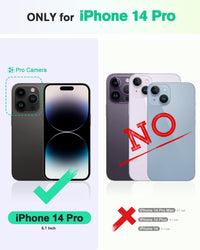 iPhone 14 Pro 5G, [RFID Blocking] 4 Card Holder Stand [Shockproof TPU Interior Case] PU Leather Magnetic Protective Flip Cover Compatible with iPhone 14 Pro 6.1" 2022, Black - 7DAY'S