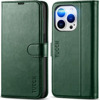 iPhone 14 Pro 5G, [RFID Blocking] 4 Card Holder Stand [Shockproof TPU Interior Case] PU Leather Magnetic Protective Flip Cover Compatible with iPhone 14 Pro 6.1" 2022, Black - 7DAY'S