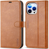 iPhone 14 Pro Max, [RFID Blocking] 4 Card Holder Stand [Shockproof TPU Interior Case] PU Leather Magnetic Protective Flip Cover Compatible with iPhone 14 Pro Max 6.7", Black - 7DAY'S