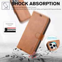 iPhone 14 Pro Max, [RFID Blocking] 4 Card Holder Stand [Shockproof TPU Interior Case] PU Leather Magnetic Protective Flip Cover Compatible with iPhone 14 Pro Max 6.7", Black - 7DAY'S