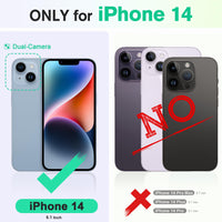 iPhone 14, [RFID Blocking] 4 Card Holder Stand [Shockproof TPU Interior Shell], PU Leather Magnetic Protective Flip Cover 6.1" 2022, Black - 7DAY'S