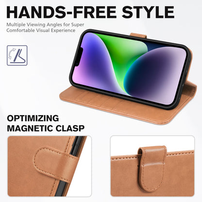 iPhone 14, [RFID Blocking] 4 Card Holder Stand [Shockproof TPU Interior Shell], PU Leather Magnetic Protective Flip Cover 6.1" 2022, Black - 7DAY'S