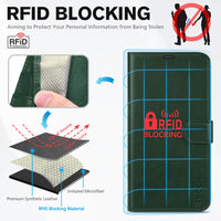 iPhone 15 6.1", Kickstand PU Leather [RFID Blocking] 4 Card Holder Magnetic Stand Protective Cover [TPU Shockproof Inner Shell] 5G 2023, Black - 7DAY'S