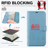 iPhone 15 6.1", Kickstand PU Leather [RFID Blocking] 4 Card Holder Magnetic Stand Protective Cover [TPU Shockproof Inner Shell] 5G 2023, Black - 7DAY'S
