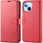 iPhone 15 6.1", Kickstand PU Leather [RFID Blocking] 4 Card Holder Magnetic Stand Protective Cover [TPU Shockproof Inner Shell] 5G 2023, Black - 7DAY'S
