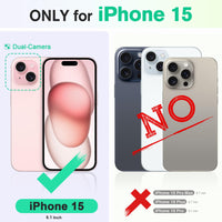 iPhone 15 6.1", Kickstand PU Leather [RFID Blocking] 4 Card Holder Magnetic Stand Protective Cover [TPU Shockproof Inner Shell] 5G 2023, Black - 7DAY'S