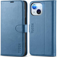 iPhone 15 6.1", Kickstand PU Leather [RFID Blocking] 4 Card Holder Magnetic Stand Protective Cover [TPU Shockproof Inner Shell] 5G 2023, Black - 7DAY'S