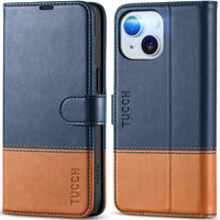iPhone 15 6.1", Kickstand PU Leather [RFID Blocking] 4 Card Holder Magnetic Stand Protective Cover [TPU Shockproof Inner Shell] 5G 2023, Black - 7DAY'S