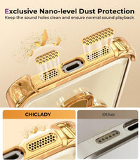 iPhone 15 Pro Max Case with Integrated Lens Protection, [Foldable Stand & Ring Holder] [Compatible with Magsafe], Glossy Shockproof Bumper Stylish Women Case for iPhone 15 Pro Max, Gold - 7DAY'S