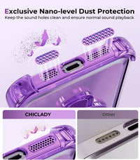 iPhone 15 Pro Max Case with Integrated Lens Protection, [Foldable Stand & Ring Holder] [Compatible with Magsafe], Glossy Shockproof Bumper Stylish Women Case for iPhone 15 Pro Max, Purple - 7DAY'S