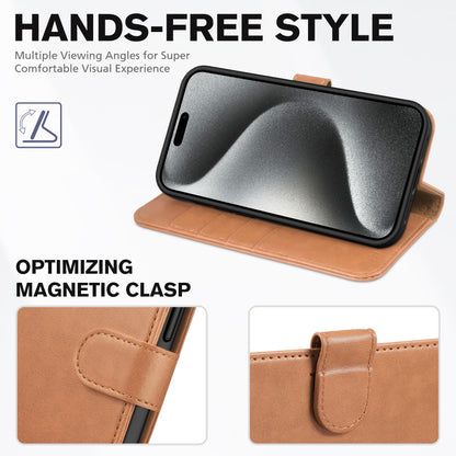 iPhone 15 Pro Max, RFID Blocking 4 Card Holder Kickstand Shockproof TPU Inner Case, PU Leather Magnetic Flip Folio Cover, Black - 7DAY'S