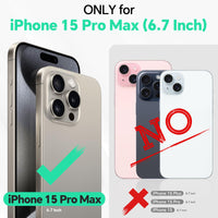 iPhone 15 Pro Max, RFID Blocking 4 Card Holder Kickstand Shockproof TPU Inner Case, PU Leather Magnetic Flip Folio Cover, Black - 7DAY'S
