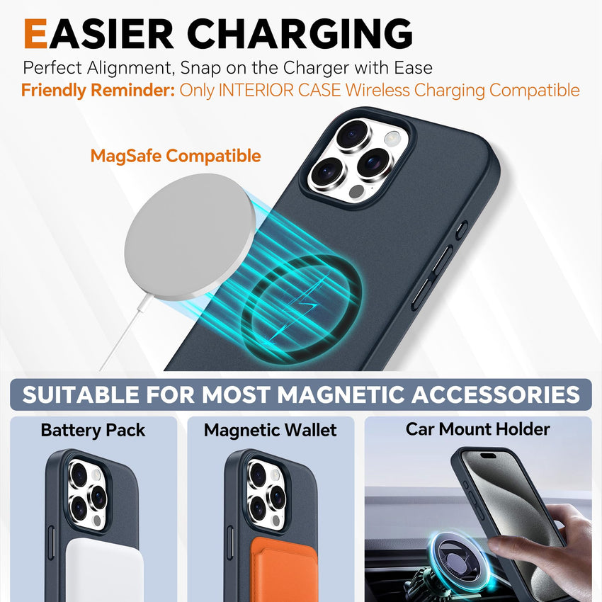 iPhone 15 Pro Max, RFID Blocking 4 Card Holder Kickstand Shockproof TPU Inner Case, PU Leather Magnetic Flip Folio Cover, Black - 7DAY'S