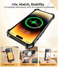iPhone 16 Pro Max Case with Integrated Lens Protection, [Foldable Stand & Ring Holder] [Raised Cushioning Guard], Glitter Metallic Glossy Bumper Women Case 6.9 inch, Gold - 7DAY'S