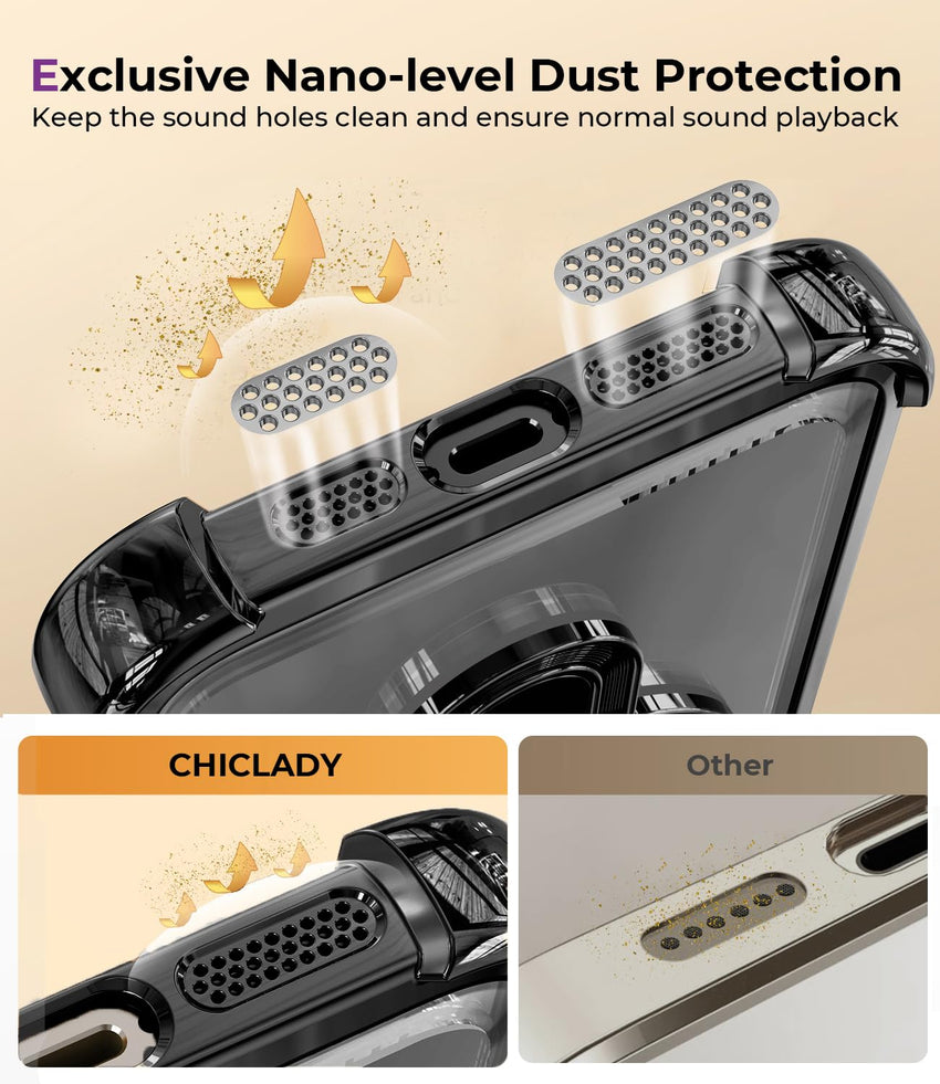iPhone 16 Pro Max Case with Integrated Lens Protection, [Foldable Stand & Ring Holder] [Raised Cushioning Guard], Glitter Metallic Glossy Bumper Women Case 6.9 inch, Gold - 7DAY'S