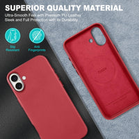 iPhone 16 Pro Max, Magnetic Slim Case [Wireless Charging] Shockproof Anti - Slip Protective Phone Cover[Anti - Fingerprint] Compatible with iPhone 16 Pro Max 6.9", Raspberry Red - 7DAY'S