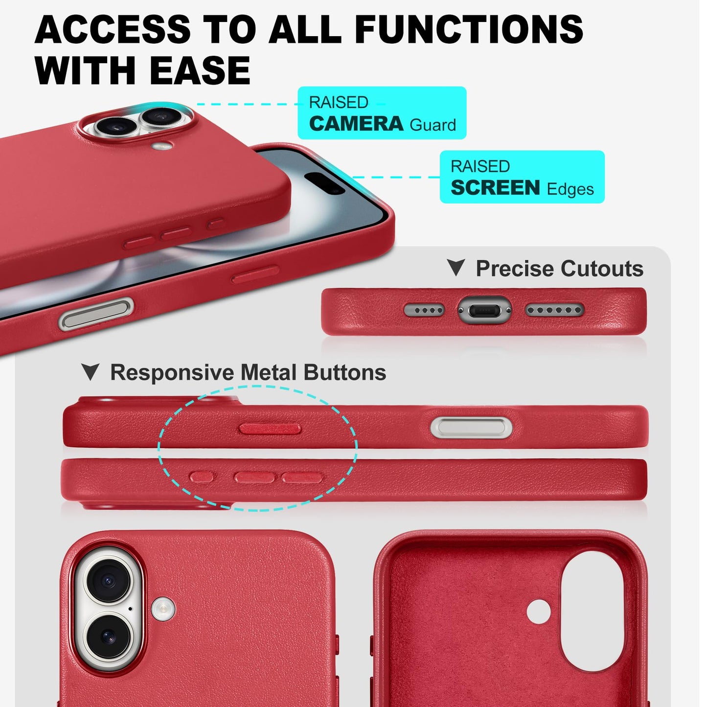 iPhone 16 Pro Max, Magnetic Slim Case [Wireless Charging] Shockproof Anti - Slip Protective Phone Cover[Anti - Fingerprint] Compatible with iPhone 16 Pro Max 6.9", Raspberry Red - 7DAY'S