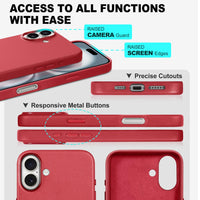 iPhone 16 Pro Max, Magnetic Slim Case [Wireless Charging] Shockproof Anti - Slip Protective Phone Cover[Anti - Fingerprint] Compatible with iPhone 16 Pro Max 6.9", Raspberry Red - 7DAY'S