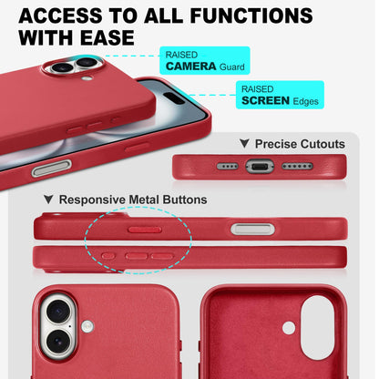 iPhone 16 Pro Max, Magnetic Slim Case [Wireless Charging] Shockproof Anti - Slip Protective Phone Cover[Anti - Fingerprint] Compatible with iPhone 16 Pro Max 6.9", Raspberry Red - 7DAY'S