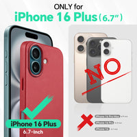 iPhone 16 Pro Max, Magnetic Slim Case [Wireless Charging] Shockproof Anti - Slip Protective Phone Cover[Anti - Fingerprint] Compatible with iPhone 16 Pro Max 6.9", Raspberry Red - 7DAY'S