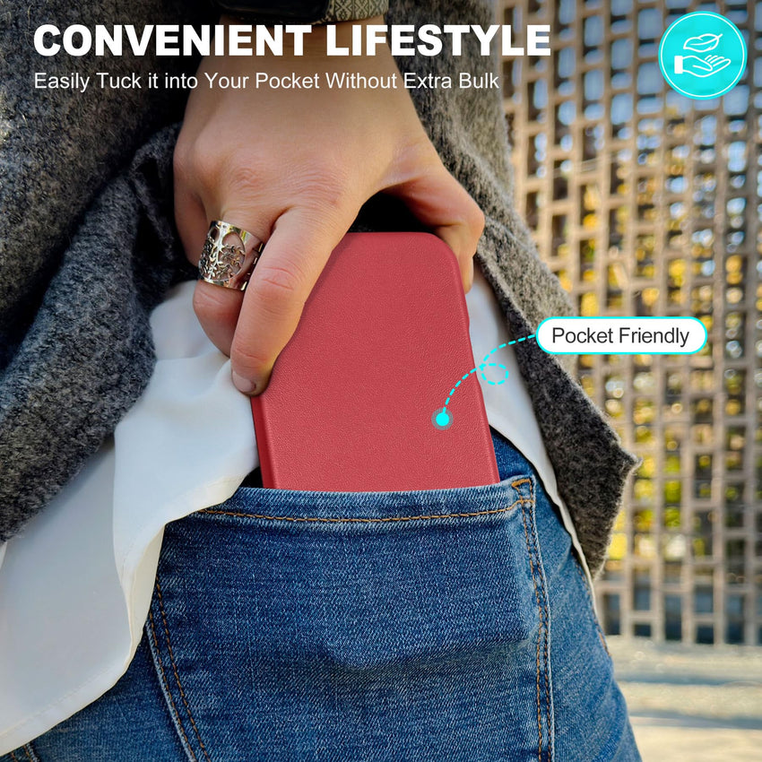 iPhone 16 Pro Max, Magnetic Slim Case [Wireless Charging] Shockproof Anti - Slip Protective Phone Cover[Anti - Fingerprint] Compatible with iPhone 16 Pro Max 6.9", Raspberry Red - 7DAY'S