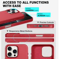 iPhone 16 Pro Max, Magnetic Slim Case [Wireless Charging] Shockproof Anti - Slip Protective Phone Cover[Anti - Fingerprint] Compatible with iPhone 16 Pro Max 6.9", Raspberry Red - 7DAY'S