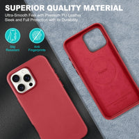 iPhone 16 Pro Max, Magnetic Slim Case [Wireless Charging] Shockproof Anti - Slip Protective Phone Cover[Anti - Fingerprint] Compatible with iPhone 16 Pro Max 6.9", Raspberry Red - 7DAY'S