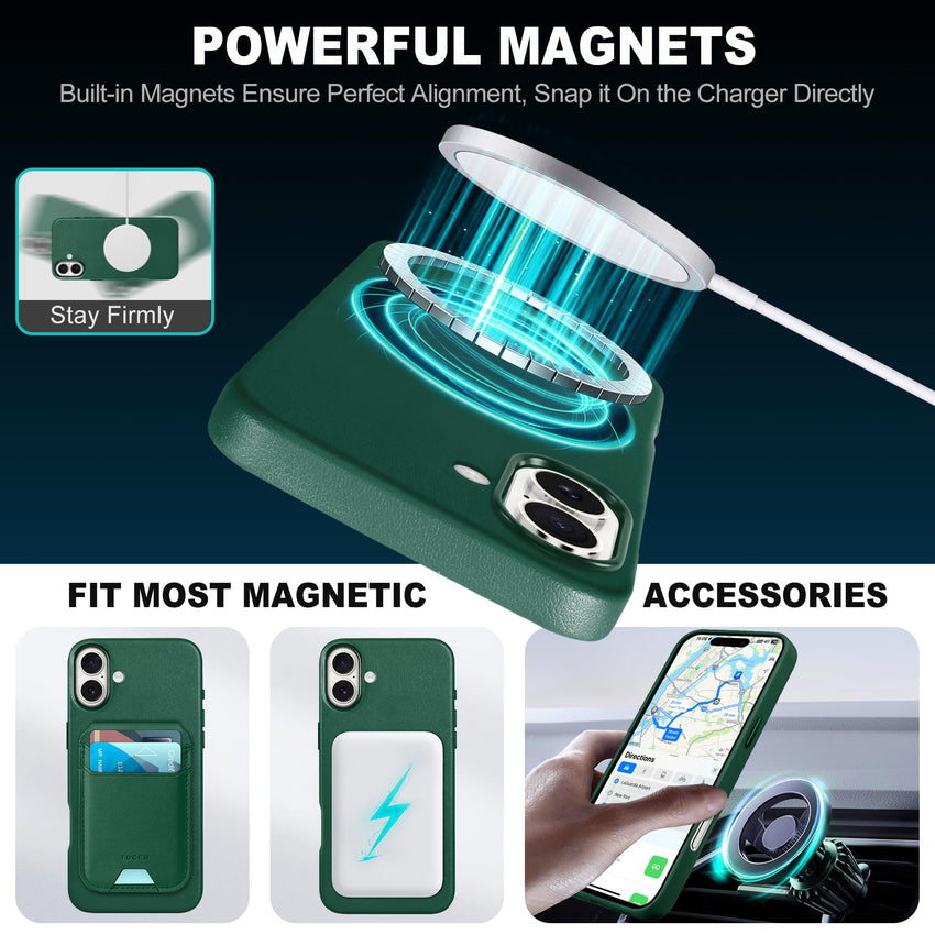 iPhone 16 Pro Max, Magnetic Slim Case [Wireless Charging] Shockproof Anti - Slip Protective Phone Cover[Anti - Fingerprint] Compatible with iPhone 16 Pro Max 6.9", Raspberry Red - 7DAY'S