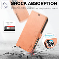 iPhone 16 Pro Max, RFID Blocking [4 Card Holders] Kickstand Shockproof TPU Interior Shell, PU Leather Magnetic Flip Folio Cover 2024, Black - 7DAY'S