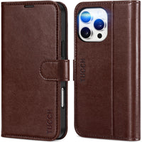 iPhone 16 Pro Max, RFID Blocking [4 Card Holders] Kickstand Shockproof TPU Interior Shell, PU Leather Magnetic Flip Folio Cover 2024, Black - 7DAY'S