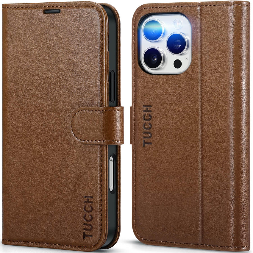 iPhone 16 Pro Max, RFID Blocking [4 Card Holders] Kickstand Shockproof TPU Interior Shell, PU Leather Magnetic Flip Folio Cover 2024, Black - 7DAY'S