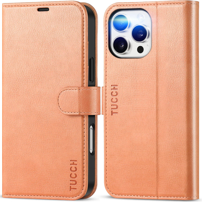 iPhone 16 Pro Max, RFID Blocking [4 Card Holders] Kickstand Shockproof TPU Interior Shell, PU Leather Magnetic Flip Folio Cover 2024, Black - 7DAY'S