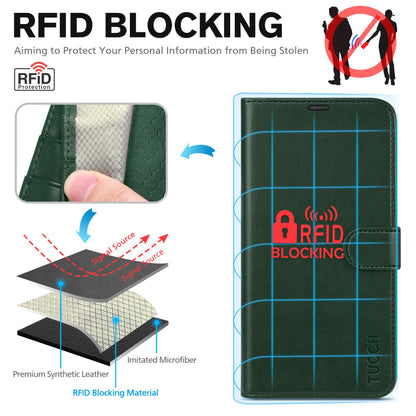 iPhone 16 Pro Max, RFID Blocking [4 Card Holders] Kickstand Shockproof TPU Interior Shell, PU Leather Magnetic Flip Folio Cover 2024, Black - 7DAY'S