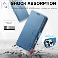 iPhone 16 Pro Max, RFID Blocking [4 Card Holders] Kickstand Shockproof TPU Interior Shell, PU Leather Magnetic Flip Folio Cover 2024, Black - 7DAY'S