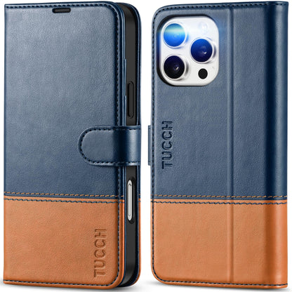 iPhone 16 Pro Max, RFID Blocking [4 Card Holders] Kickstand Shockproof TPU Interior Shell, PU Leather Magnetic Flip Folio Cover 2024, Black - 7DAY'S